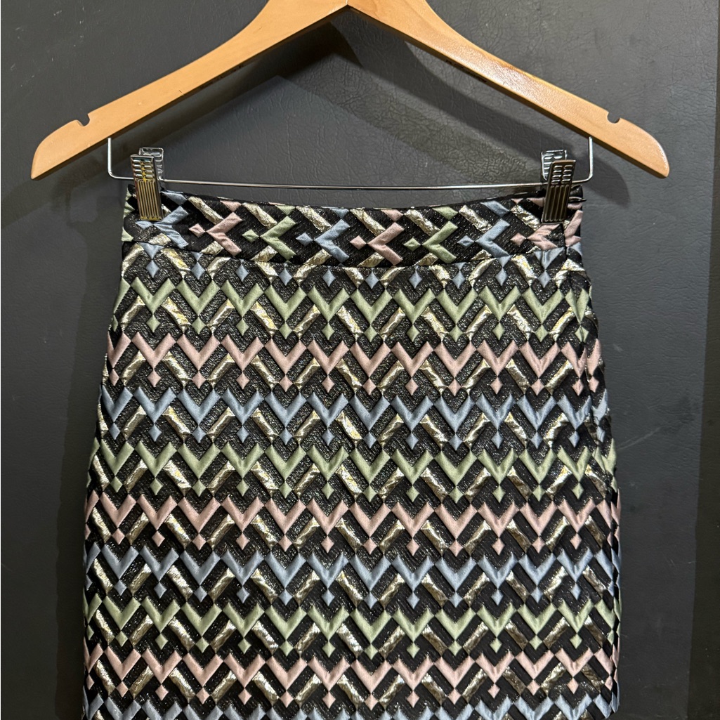 Nwt Milly Runway Couture Metallic A-Line Skirt- 0